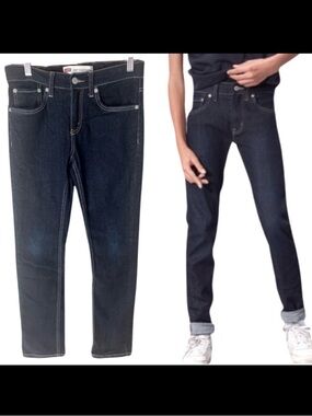 New LEVI’S 512 Slim Taper Boys Dark Wash Jeans Size 12